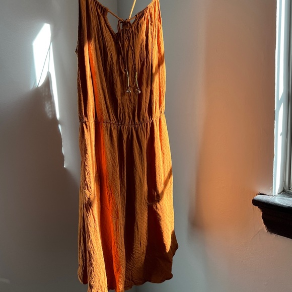 Free People Shake It Up Dress xs Burnt Orange Gold Intimately - Picture 2 of 6